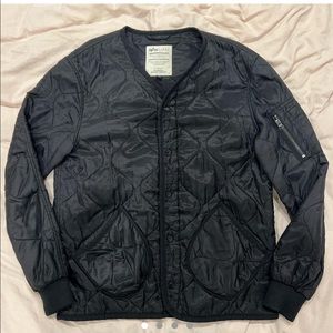 alpha industries military quilted bomber liner jacket